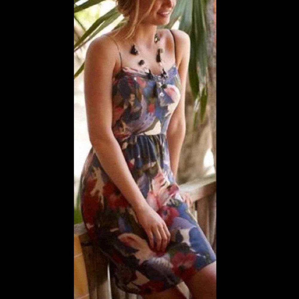 Anthro strappy floral dress